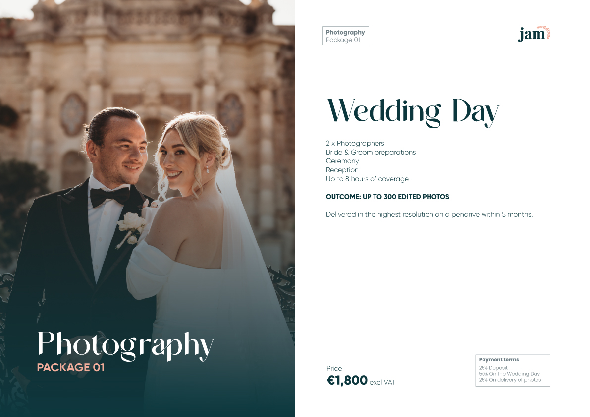 Jam Weddings services and packages, page 2 of 8